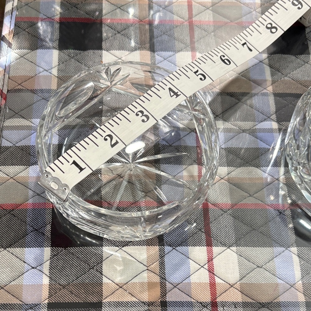 Vintage Cut Glass bowl with notch for spoon